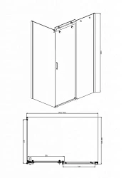 Душевой уголок Bravat Wave 120x80см BS120.3102S профиль хром, стекло прозрачное
