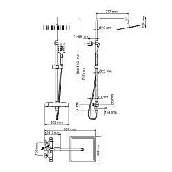 Душевая стойка Wasserkraft Thermo A19901 хром