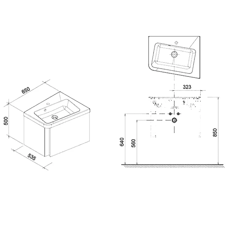 Тумба для комплекта Ravak SD 10° 65 белая R, X000000748