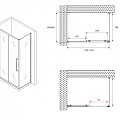 Душевой уголок ABBER Schwarzer Diamant 120x85см AG30120H-S85 профиль хром, стекло прозрачное