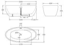 Акриловая ванна BelBagno 170x82 BB69-1700-W0 белая глянцевая