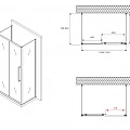 Душевой уголок ABBER Schwarzer Diamant 110х80см AG30110BH-S80B-S80B профиль черный стекло прозрачное