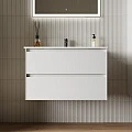 Тумба с раковиной Sancos Cento 80 белый глянец