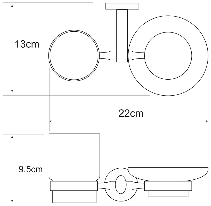 Стакан Wasserkraft Rhein K-6226C с мыльницей, хром