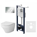 Инсталляция с унитазом и клавишей AM.PM Inspire IS49051.501700 белый, синий, хром