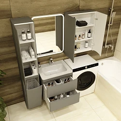 Тумба с раковиной Style Line Бергамо мини 60 антискрейч серый матовый