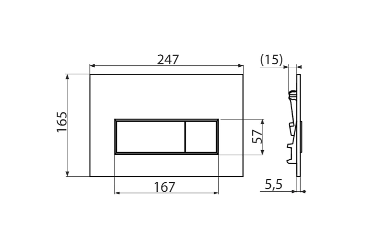 Кнопка смыва AlcaPlast THIN M578 черная матовая