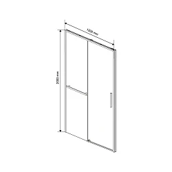 Душевая дверь в нишу Vincea Slim Soft 120см VDS-1SS120CLB профиль черный, стекло прозрачное