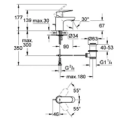 Смеситель для раковины Grohe Eurosmart Cosmopolitan 32825000 хром