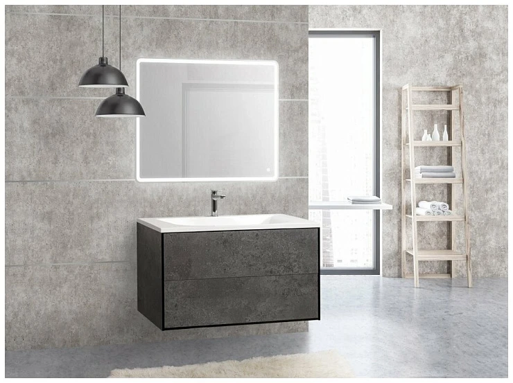 Тумба под раковину Cezares PREMIER-HPL-100-2C-SO-CESTR-BLUM-EST Cemento Struttura