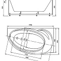 Акриловая ванна Azario PAOLINA 170x97 правосторонняя AV.0071170 белая глянцевая