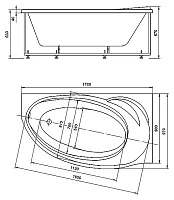 Акриловая ванна Azario PAOLINA 170x97 правосторонняя AV.0071170 белая глянцевая