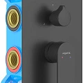 Смеситель для ванны с душем Aquatek Лира AQ1447MB с внутренней частью, матовый черный