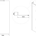 Душевая перегородка Veconi Korato KR-77B 70см KR77B-70-01-C9 профиль черный, стекло прозрачное