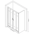 Душевая дверь в нишу BERGES PORTA 120-140см 063101 профиль хром, стекло прозрачное