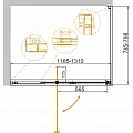 Душевой уголок Cezares Variante 130x80см VARIANTE-AH-1-120/130-80-C-Cr хром, стекло прозрачное