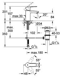 Смеситель для раковины Grohe Eurostyle Cosmopolitan 33552002 хром