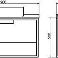 Тумба с раковиной Comforty Кёльн 90-1 дуб темный, раковина 9110 MB черная матовая