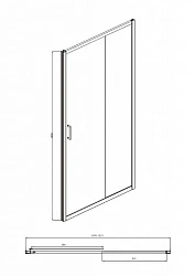 Душевая дверь в нишу Bravat Drop 120x200см BD120.4100A профиль хром, стекло прозрачное