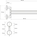 Полотенцедержатель двойной поворотный Bemeta 104204105  нержавейка