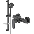 Душевой комплект Aquatek Оберон AQ1232CR черный матовый