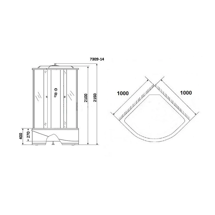 Душевая кабина Niagara Eco 100x100см NG-7309 профиль серебро