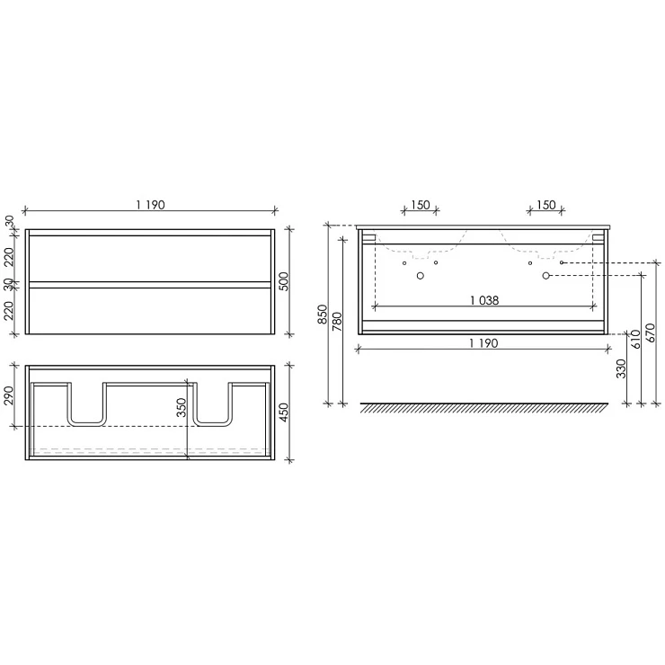 Тумба под раковину Sancos Libra 120 LB120-2EG дуб галифакс натуральный