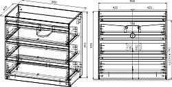 Тумба под раковину Style Line Даллас 150 СС-00002305 белый глянец