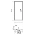 Душевая дверь в нишу Wasserkraft Salm 80см 27I27 профиль хром, стекло прозрачное
