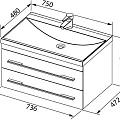 Тумба с раковиной Aquanet Нота 75 287707 белая