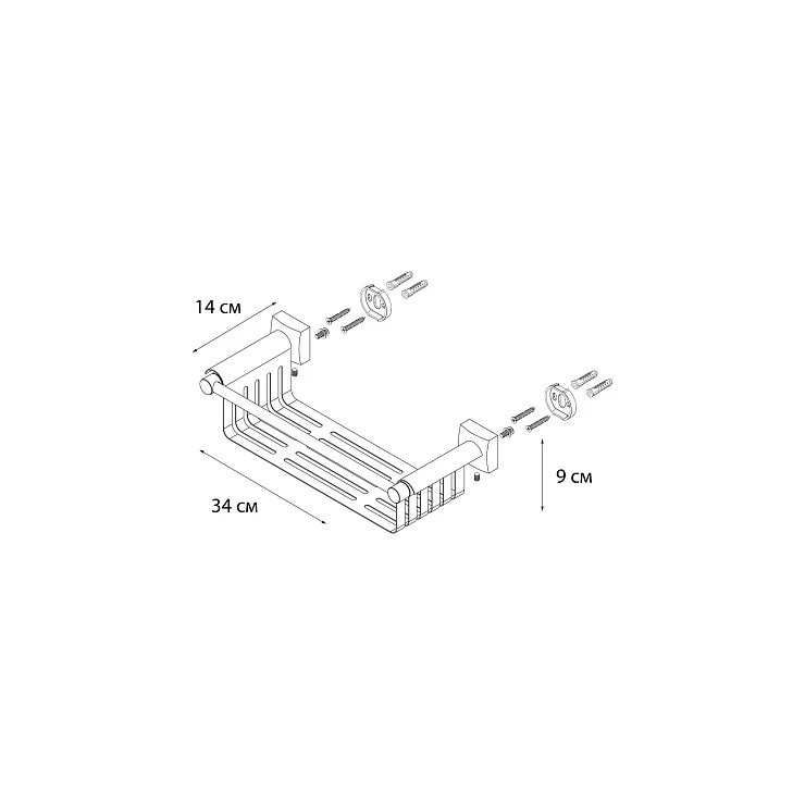 Полка Fixsen Kvadro FX-61323 хром