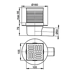 Душевой трап AlcaPlast APV31 хром