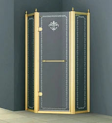Душевой уголок Cezares Retro 90x90 RETRO-P-1-90-PP-Br-R профиль бронза, стекло рифленое с узором