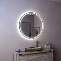 Зеркало Miralls Medea Plus 800*800, рама МДФ золото (RAL 1036), Тач-кольцо, 4 000К нейтральный свет