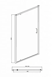 Душевая дверь в нишу Bravat Line 100x200см BD100.4111A профиль хром, стекло прозрачное