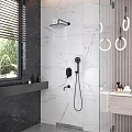 Душевой комплект BERGES VENTAS 3O BLACK с внутренней частью, черный матовый