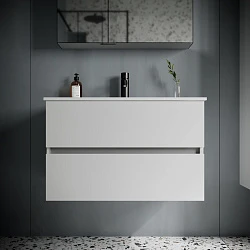 Тумба с раковиной Sancos Urban 80 белая глянцевая