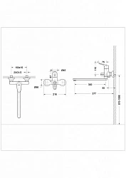 Смеситель для ванны с душем Bravat Arc F66061C-01A-ENG хром