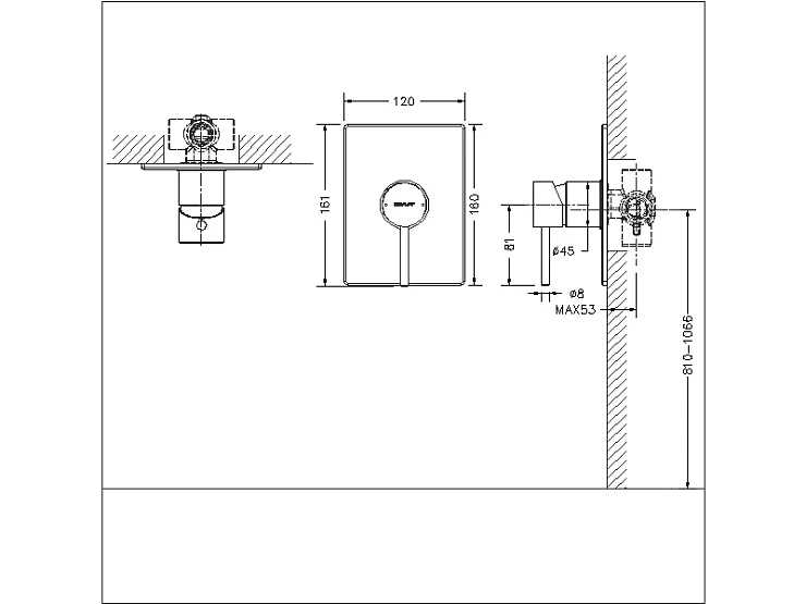 Душевая лейка Bravat Stream P70138CP-1A-RUS пластик, хром