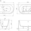 Ванна из искусственного камня Salini Giada Solix 165х80 пристенная 100911M белая матовая