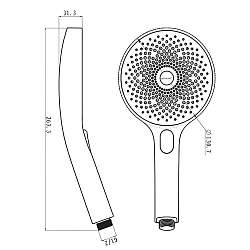 Душевая лейка Bravat P70301BW-ENG пластик, черная