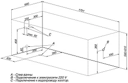 Акриловая ванна Aquanet West 170x70 со шторкой Aquanet Alfa 4 NF6222-pivot 239757 + 196049 белая