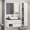 Тумба с раковиной Comforty Прага 90 00-00003827CF дуб белый, с антрацитовой столешницей