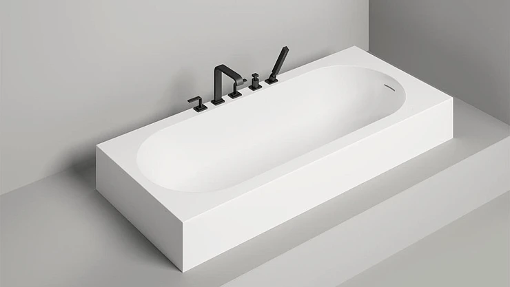 Ванна из искусственного камня Salini ORNELLA KIT 170x75 встраиваемая 102411G белая глянцевая