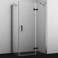 Душевой уголок Wasserkraft Aller 120x80см 10H06RBLACK MATT профиль хром, стекло прозрачное
