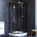 Душевой уголок AM.PM X-Joy 80x80см W88G-205-080BT профиль черный, стекло прозрачное
