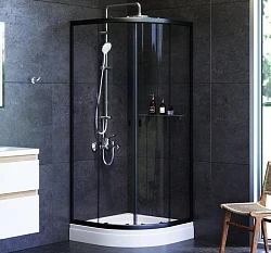 Душевой уголок AM.PM X-Joy 80x80см W88G-205-080BT профиль черный, стекло прозрачное