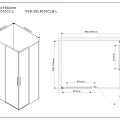 Душевой уголок Vincea Slim 100х80см VSS-2SL8010CL-L профиль хром, стекло прозрачное