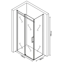 Душевой уголок Berges Melita 110x80см 061016 профиль хром, стекло прозрачное