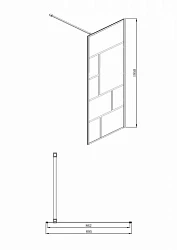 Душевая перегородка Bravat Blackline 90x195см BG090.6414B профиль черный, стекло прозрачное